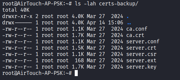Contents of certs-backup directory