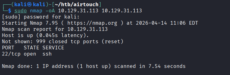 Initial TCP scan results