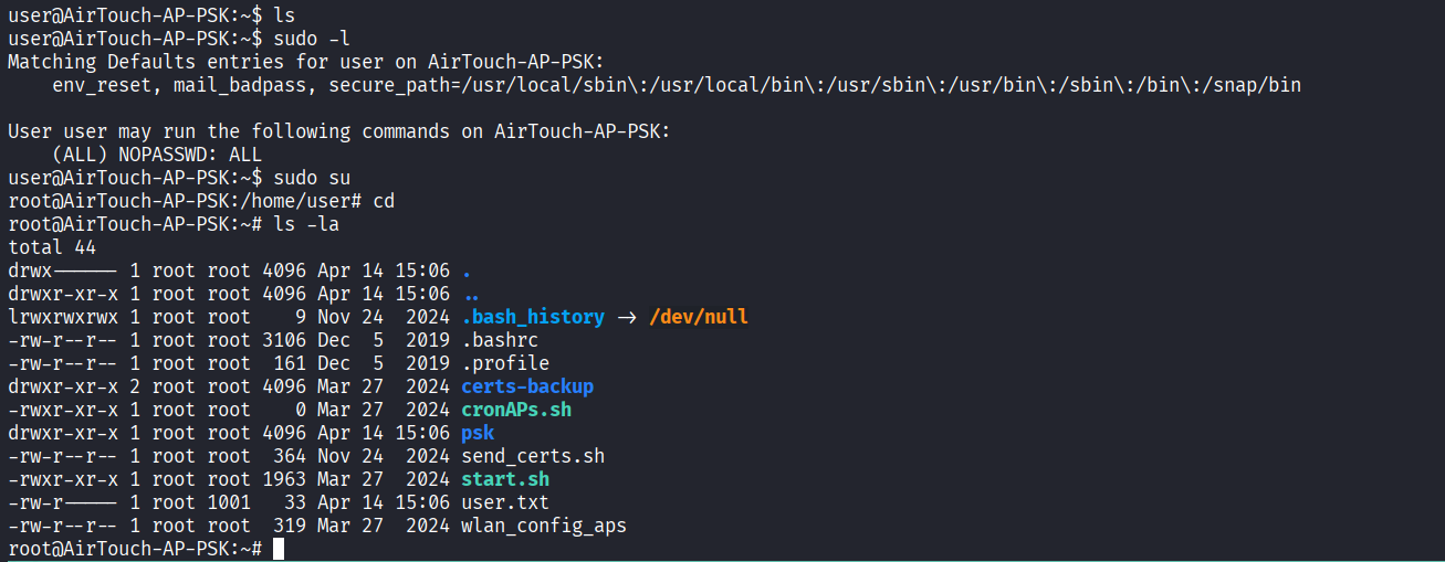 Passwordless sudo on PSK AP
