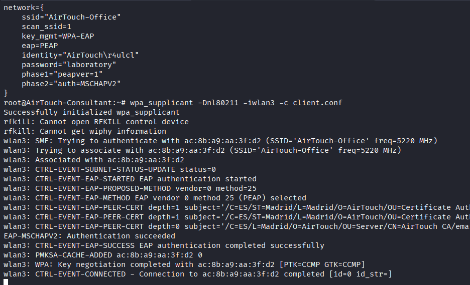 Connecting to AirTouch-Office with wpa_supplicant