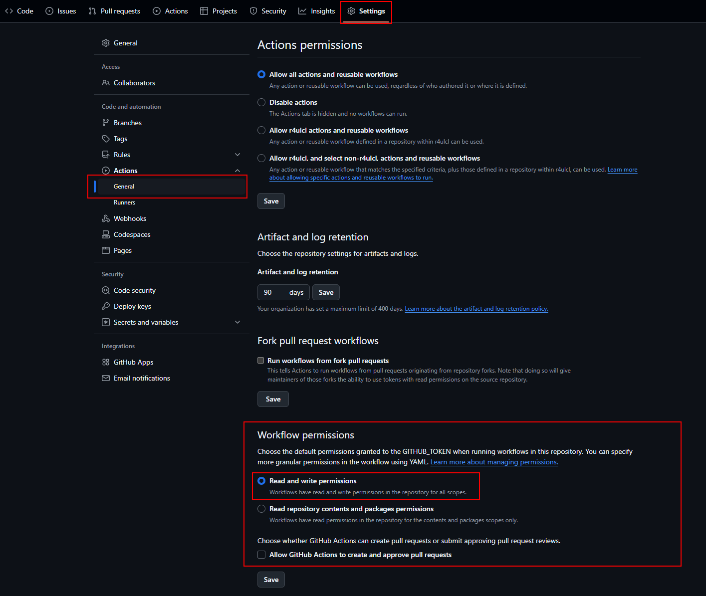 WorkFlows Permission GitHub